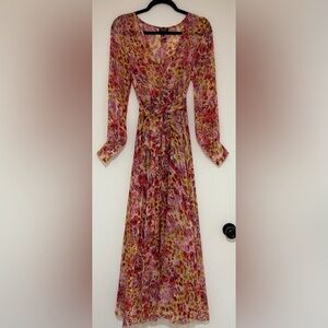 Spy Zone Exchange Women’s Pink Floral Long Sleeve Maxi Dress Size Small